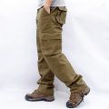 Men's Overalls Zippercket Cargo Pants Outwear Multicket Tactical   Straight Slacks Cotton Loose Long Trousers. 