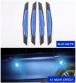 4 Pcs Super Blue Reflective Stickers Fiber Strips Car Side Door Edge Bumper Anti-Scratch Protection Guards Trim Stickers Universal. 