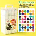 Water Based Marker Set Colour Double Headed Sketching Drawing Graffiti Art Markers for Student School Supplies Stationery. 