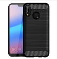 lthmy for Huawei Nova 3e Case Carbon Fiber TPU Soft Silicone Back Cover Armor Phone Case Casing. 