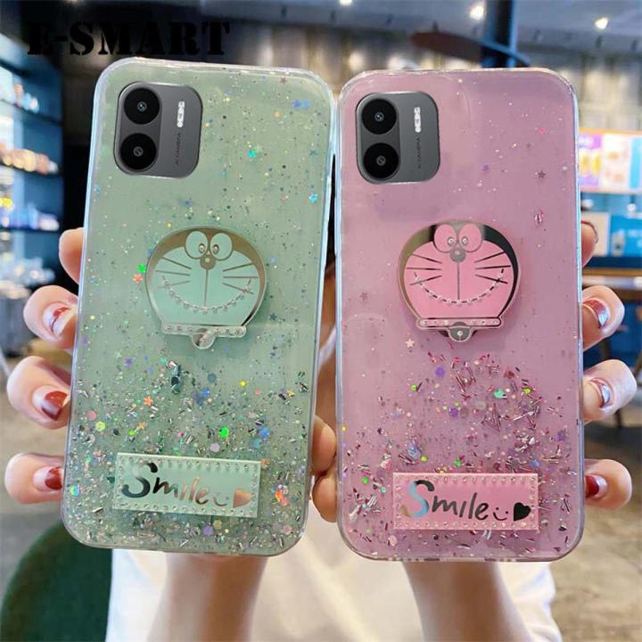 Phone Case For Redmi A1 Back Cover Glitter Soft Transparent Doraemon Stars Moon for Redmi A1 Back Cover