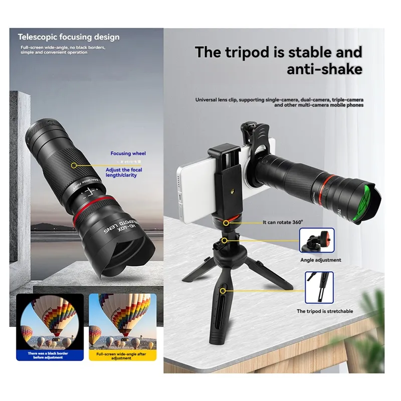 Focal Length Dslr Lens For Moon Photography 40X Zoom Telephoto