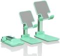 Foldable Portable Desktop Stand Adjustable Height And Angle Phone Holder - White - Mobile Stand. 