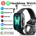 D8 Multifunctional Smart Watch Men Women 2.01inch NFC 2-in-1 Wireless Bluetooth Headphone Fitness Sports Waterproof Smartwatch.