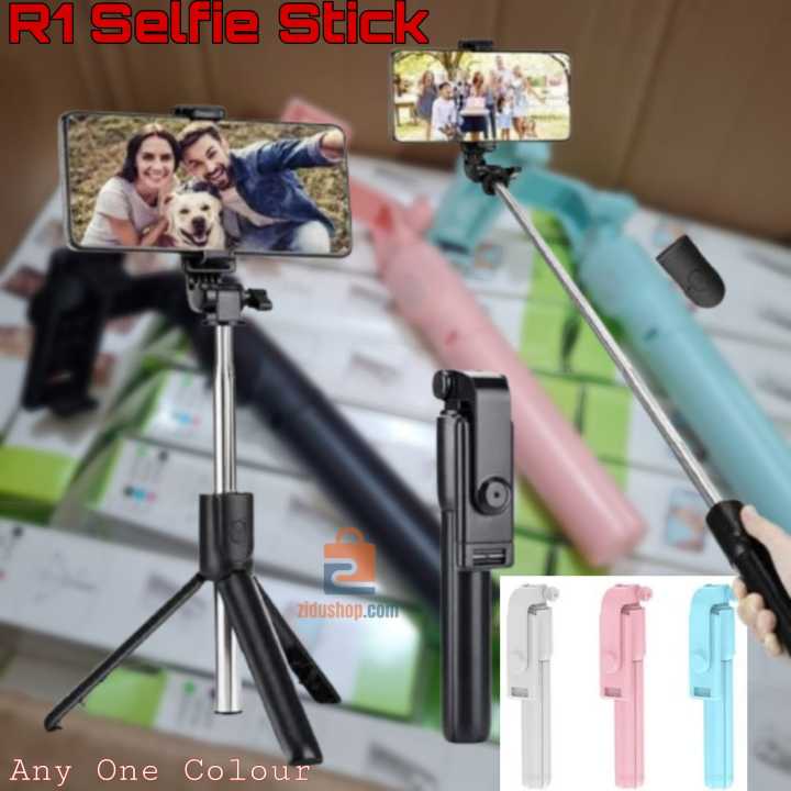 R1 Adjustable 3 in 1 Multifunctional Monopod Selfie Stick & Tripod with Wireless Bluetooth Remote Control -Selfie Stick