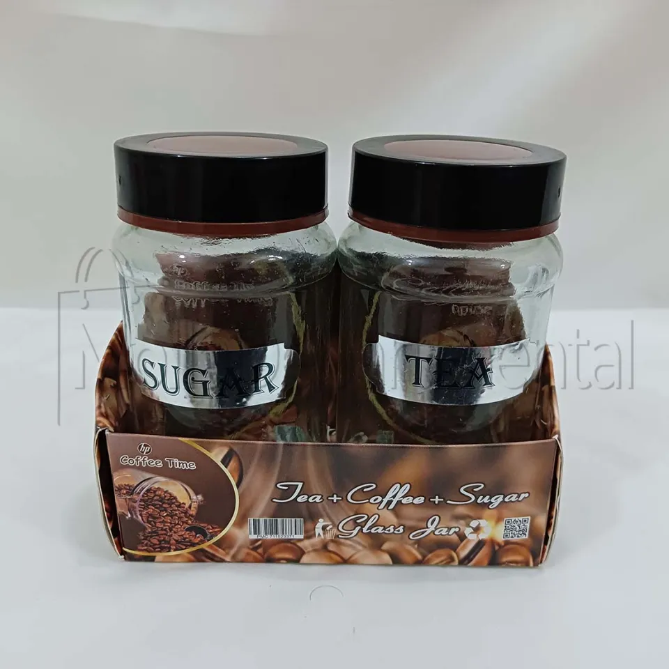 pcs Tea and sugar jar glass pot set for kitchen Tea and sugar