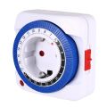 TIMEBEST GMT01A Mechanical Programmable Timer Switch, 230V 24 Hours Smart Countdown Timer Socket, Auto Power Off - EU Plug.