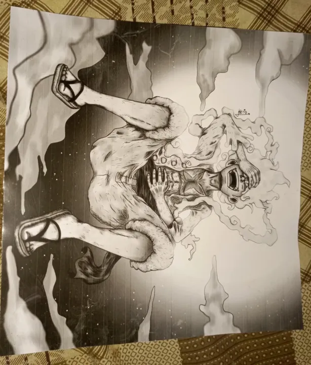 Monkey%20D%20Luffy%20gear%205%20poster%20black%20and%20white%20-%20Image%202