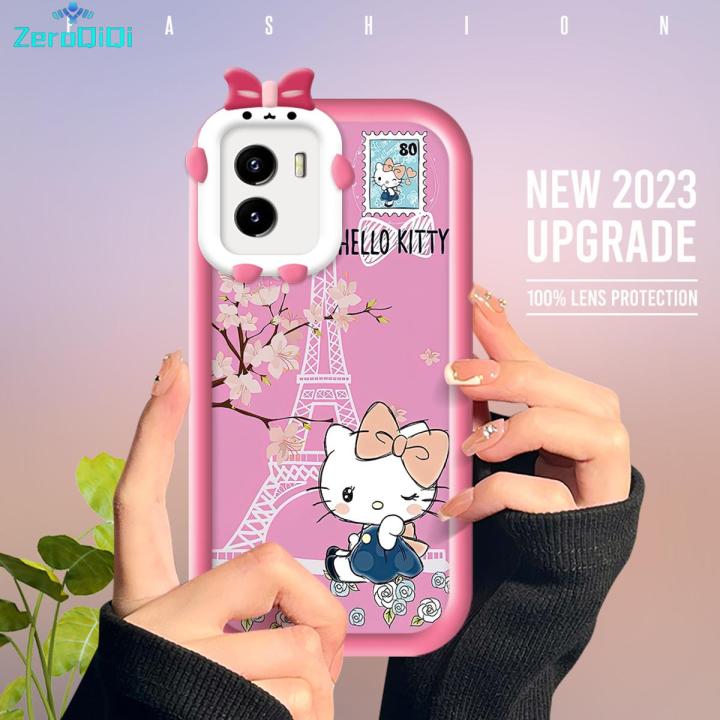 ZeroQiQi for Vivo Y15S Y15A Y01 Back Cover Cute Kitty Monster