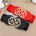Retro Dress Belt Stylish Heart Buckle Elastic Belt for Women Perfect for Dresses Coats Parties Daily Wear Faux Leather Waistband Versatile Chic Accessory Practical Faux Leather Belt.