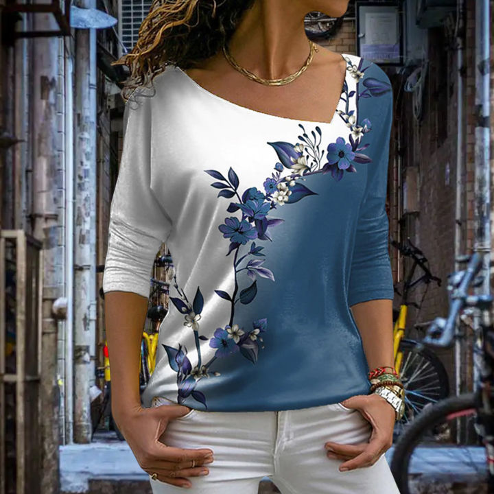 Women%20Spring%20T-shirt%20Pullover%20Floral%20Pattern%20Lady%20T-shirt%20-%20Image%206
