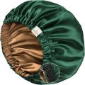Luxury Silk Bonnet for Curly Hair - Dual Layer Satin Cap for Overnight Use.