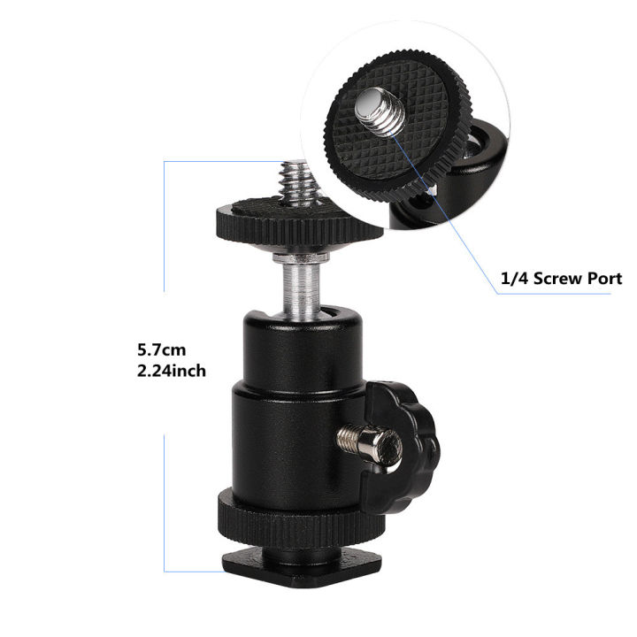 1/4"%20Mini%20Smart%20Ball%20Head%20Bracket/Holder/Mount%20fr%20Camera%20Tripod%20hot%20shoe%20Hotshoe%20-%20Image%202
