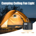 4-in-1 Ceiling Fan Lamp Rechargeable Portable Wireless Electric Fan with Humidifier 1200mAh Outdoor Hiking Camping Night Lights. 