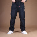Elastic Waist Jeans Men's Fat Guy Elastic Loose Straight Non-Magnetic Non-Iron Work Pants Wear-Resistant plus Size Men's Pants. 