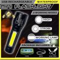 Rechargeable/Portable/Stylish mini Telescopic Zoom Flash Light XPE+COB. 