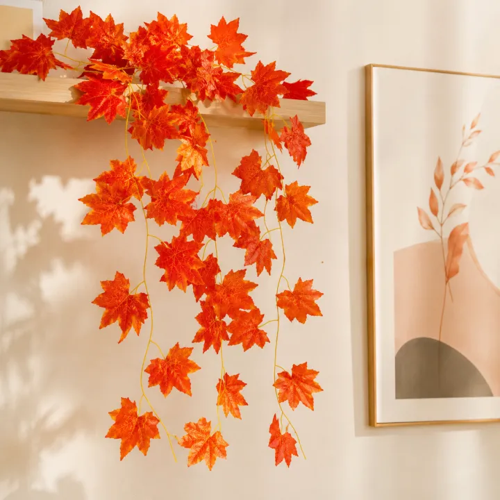 1%20Pcs%20Artificial%20Ivy%20Red%20Maple%20Plastic%20Fake%20Leaves%20Garland%207ft%20Long%20Hanging%20Vine%20Leaf%20for%20Home,%20Garden,%20Wall,%20Balcony,%20Office,%20Party%20&%20Event%20Decoration%20-%20Image%204