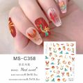 National tide, Chinese ancient style, phoenix, nine-tailed fox demon, bamboo, Dunhuang flying nail art stickers, Tang Dynasty beauties.
