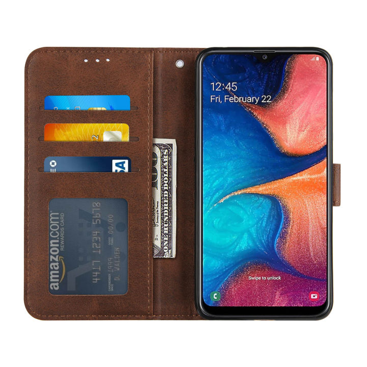 For%20Samsung%20Galaxy%20A20%20-%20PU%20Leather%20Case%20-%20Card%20Slot%20Design%20-%20Back%20Cover%20Case%20-%20Image%204
