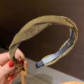 New Fashion Shiny Korean Style Women Girls Hairband Wave Crossed Non-Slip Hair Hoops Headband Hair Accessories.