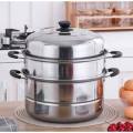 Stainless Steel 26 cm Steamer Cookware  3 Layers, Multifunctional Cookware Steamer ,Casserole Food Pot Steamer Cooker for Induction or Any Type of Stove. 