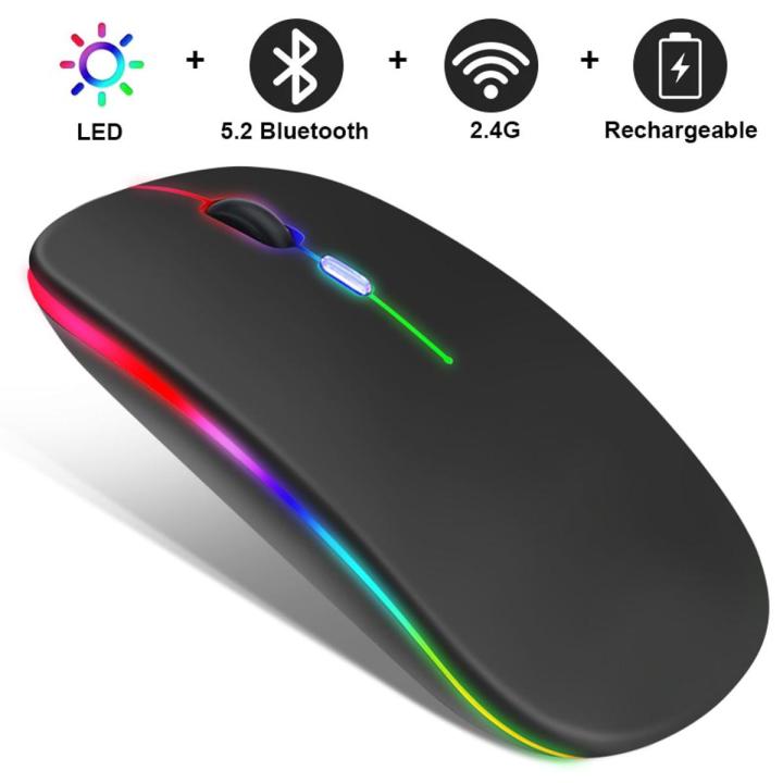 Bluetooth Wireless Mouse Gamer Rechargeable Wireless Computer Mause RGB LED Backlight Ergonomic Gaming Mouse For Laptop PC Mice