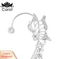 Carat Ear Bone Clip Lustrous Butterfly Inlaid Rhinestone Wrap Around Ear Earrings. 