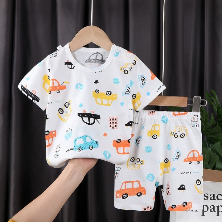2pcs/set%202022%20New%20Trendy%20Baby%20Cotton%20Clothes%20Suit%20Children's%20T-shirt+shorts%20Suits%20Summer%20Short%20Sleeve%20Pants%20Boys%20Girls%20Tracksuit%20-%20Image%202