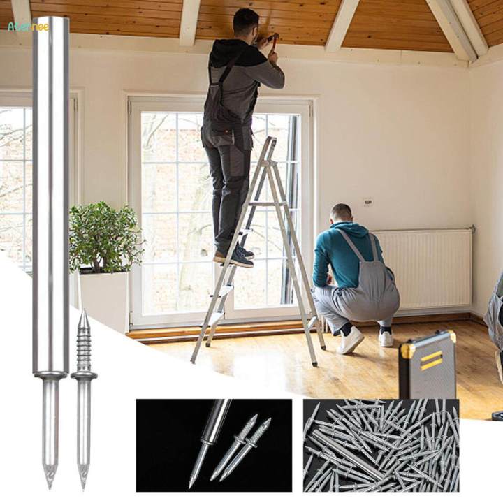 100Pcs Double Head Skirting Thread Seamless Nail Seamless Skirting Thread Nails for Solid Wood