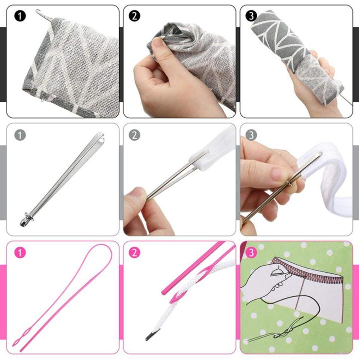 6 Pieces Sewing Loop Kit, Loop Turner Hook Flexible Drawstring Threader ...
