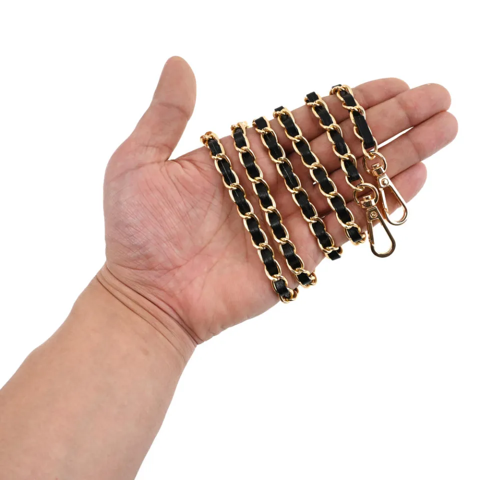 47 Inch Leather & Chain Purse Strap - Adjustable Crossbody Replacement For Handbags