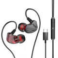 USB Type C Earphone Wired Headphone With Control Box Microphone 3.5mm Jack Earbuds. 