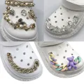 Cute Bear Acrylic croc Chain Pearl jibitz Chain Set for Women DIY Shoe Charms Pin Accessories Decorations. 