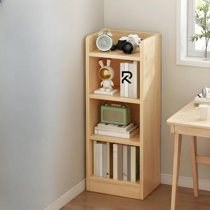 RK 4 Tier Book Shelf Organizer | Wooden Storage Rack | Multi-Purpose Bookshelf for Home, Office & Study Room