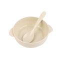 2Pcs/Set Baby Feeding Tableware Set Eco-Friendly Wheat Straw Infant Plate Children Dish Dinnerware Kids Anti-hot Training Bowl+Spoon.