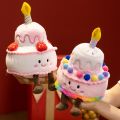 【Trick or Treat Alliance Mall】Adorable Strawberry Cake Plush Toy Dessert Kawaii Sweet Birthday Cake Candle Party Decor Creative Gift. 