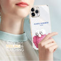 Hontinga for Infinix Note 8I Back Cover Luxury 6D Plating Pink Doll Side Pattern Case Soft Silicone Square Phone Cases.