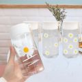 500ml Small Transparent Plastic Water Bottles for Girls Creative Frosted Drink Kawaii Water Bottle with Portable Travel Tea Cup.