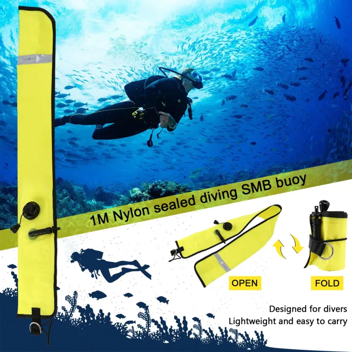 1M%20Scuba%20Diving%20Inflatable%20SMB%20Surface%20Signal%20Marker%20Buoy%20Visibility%20Float%20Signal%20Tube%20Sausage,Yellow%20-%20Image%202