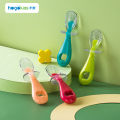 Hogokids Maternal and Child Supplies Silicone Spoon Short Handle Solid Food Spoon Baby Kid Tableware Spoon Soft Head Children Fork and Spoon Set.