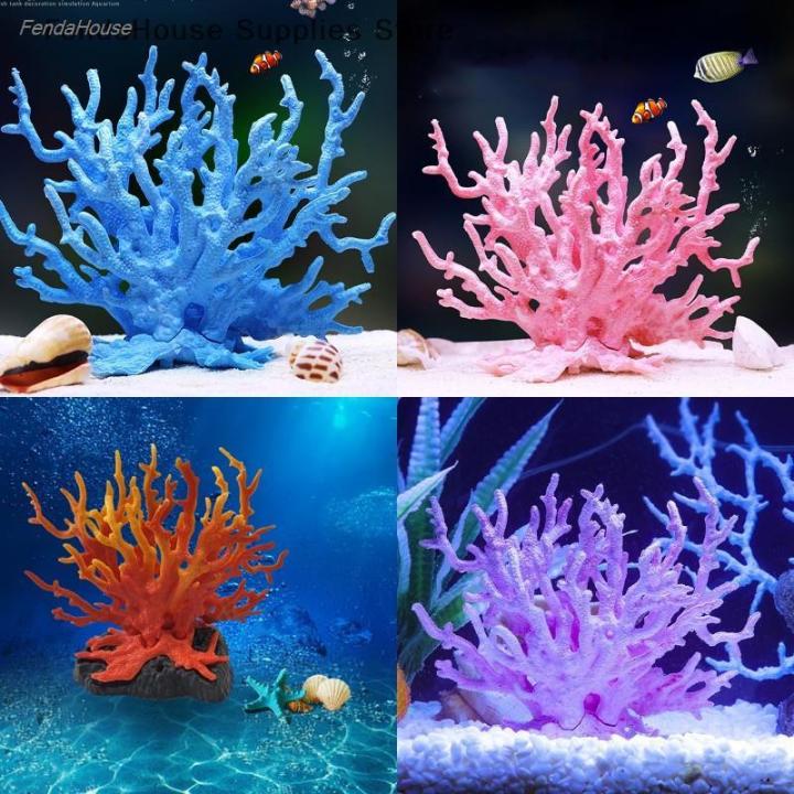 Mini Fish Tank Decorartion Resin Simulation Coral Micro Landscape Fish Tank Starfish Aquarium Decor Ornaments Plants Accessories
