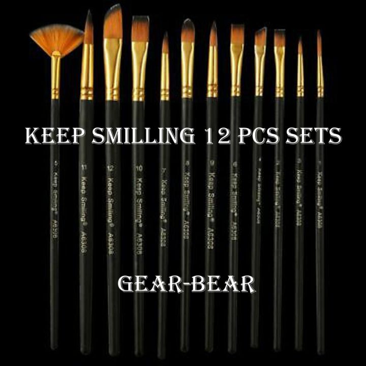 Keep Smiling Artist Brush / Art Brush / Tuli Sets / Black Set Of 12 ...