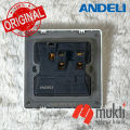 Andeli Delta Series White 13A Two & Three Pin Multi-Function Universal Socket without Switch 5 Pin Electrical Wall Outlet. 