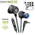 Plextone G15 Game Earphone 3.5mm Bass Hammerhead Gaming Earbuds Stereo Wired Magnetic Headset With Microphone in Ear for Phone PC MP3. 