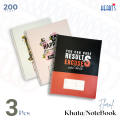 Hearts Floral Spiral Khata – 200 Pages – (3 Pcs of Set) – Stylish Medium Notebook for School, College, Office – Beautiful Floral Cover Design – Smooth Writing Paper.