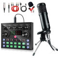 BM800 Condenser Microphone Kit with Audio Mixer for Streaming,Voice Changer Microphone for Live Podcast Equipment Bundle,Karaoke.