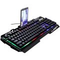 Chasing Light Leopard G700 Keyboard Wired USB Keyboard Laptop Universal Gaming Metal Internet Cafe Luminous Keyboard. 