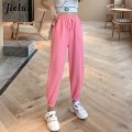 Jielur Candy Color Orange Pink Gray Sports Pants Female Street Leisure BF Harem Pants S-XL Autumn Women Sweatpants BQ. 