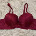 Maroon Colour Soft Comfortable Net Pushup Foam Bra and Panty Set for Sexy Women Couple.