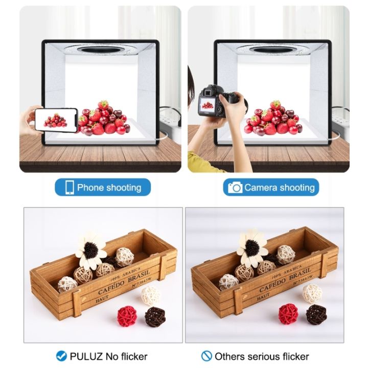PULUZ%20Lightbox%20Shadowless%20Lamp%20Set%20Photography%20Light%20Box%20Adjustable%20LED%20Brightness%20Jewelry%20Shoot%20Tent%20with%2012%20Colors%20Backdrops%20-%20Image%205